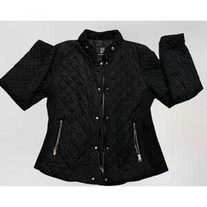 NY & Company Black Quilted Jacket‎ Women's Snap Zip Lightweight Warm size Xsmall